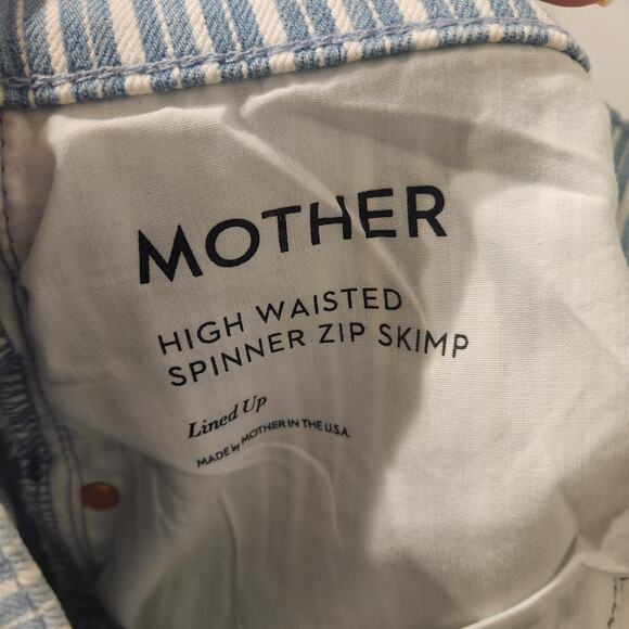 NEW Mother high-waisted spinner zip skimp lined up wide-leg jeans size 30 - Picture 8 of 8